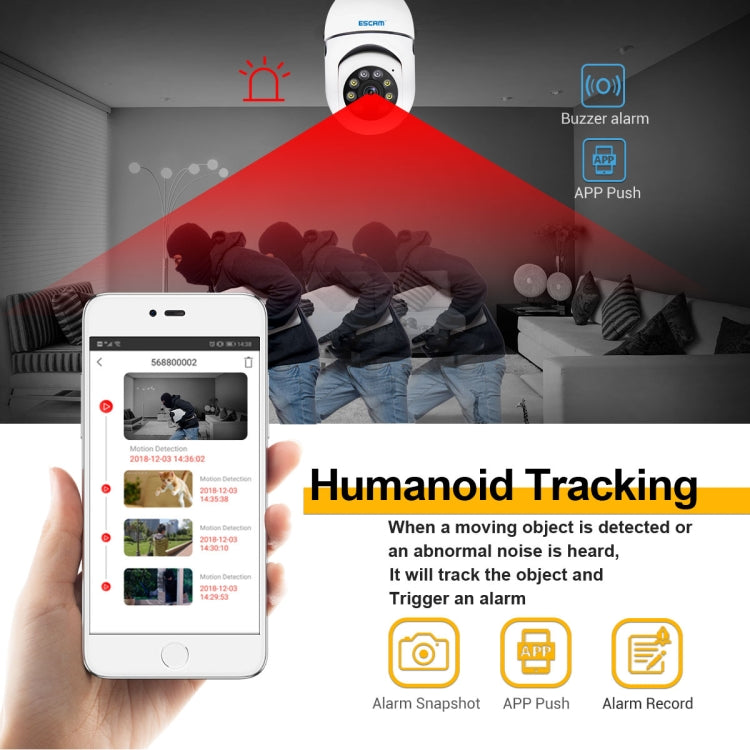 ESCAM PT208 1080P HD Light Bulb WiFi Camera, Support Motion Detection, Two-way Audio, Night Vision, TF Card ESCAM PT208 1080P HD Light Bulb WiFi Camera, Support Motion Detection, Two-way Audio, Night Vision, TF Card